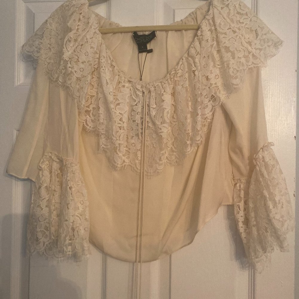 Rachael Zoe Ivory Silk Blouse, Size 6,